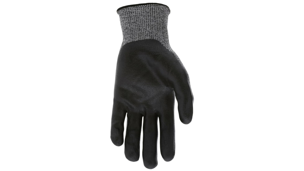 MCR Safety Ninja X4 Work Gloves, 13 Gauge HyperMax Shell, Bi-Polymer Coated Palm and Fingertips, Black/Salt and Pepper, X - Large, N92723BPXL