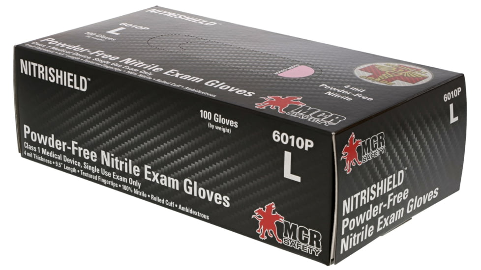 MCR Safety Nitrishield Disposable Nitrile Gloves, Premium 4 mil Nitrile, Medical Grade, Textured Grip and Powder Free, Pink, Small, 6010PS