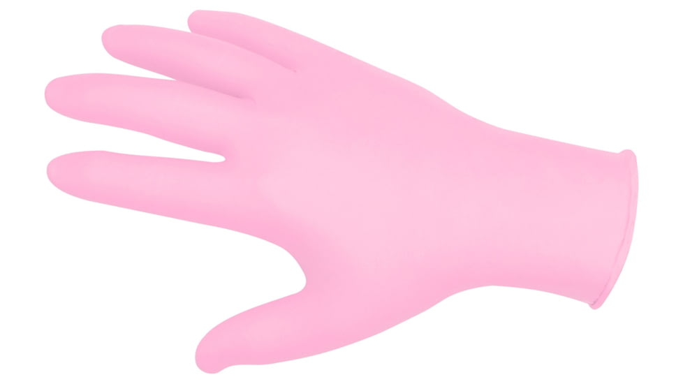 MCR Safety Nitrishield Disposable Nitrile Gloves, Premium 4 mil Nitrile, Medical Grade, Textured Grip and Powder Free, Pink, Small, 6010PS