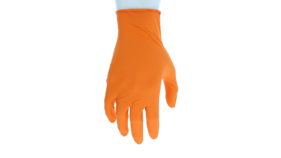 MCR Safety NitriShield with Grippaz Technology Disposable Nitrile Gloves, Powder Free Industrial Food Service Grade, 9.5in Length, 6 mil Thickness, Orange, XX - Large, 6016OXXL