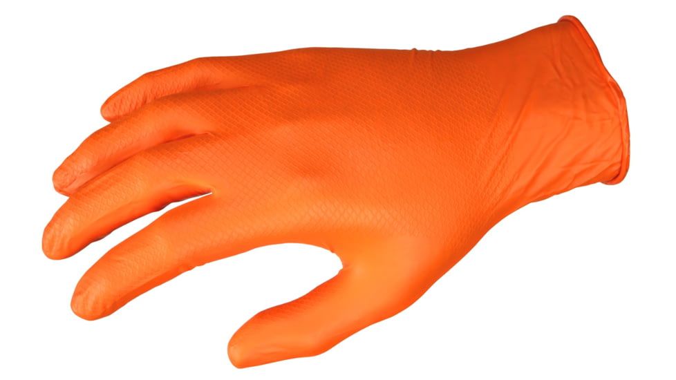 MCR Safety NitriShield with Grippaz Technology Disposable Nitrile Gloves, Powder Free Industrial Food Service Grade, 9.5in Length, 6 mil Thickness, Orange, XX - Large, 6016OXXL