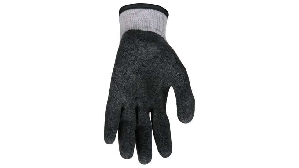MCR Safety NXG Work Gloves. 10 Gauge Cotton Polyester Shell, Latex Coated Palm and Fingertips, Adjustable Hook and Loop Wrist Closure, Black/Gray, Medium, 9688VM