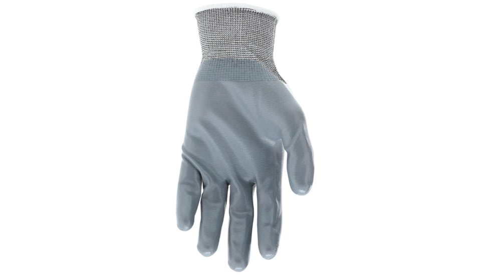 MCR Safety NXG Work Gloves, 15 Gauge Nylon Shell, Nitrile Coated Palm and Fingertips, Gray/White, X - Large, 9683XL
