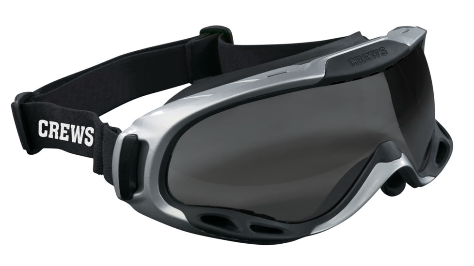 MCR Safety PGX1 Series Safety Goggles, UV-AF Anti-Fog Lens, Adjustable Elastic Strap, Gray, One Size, PGX112AF