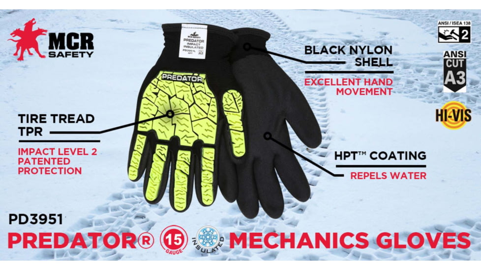 MCR Safety Predator Impact 2 Ice - 15g. Black Hpt - PD3951XL