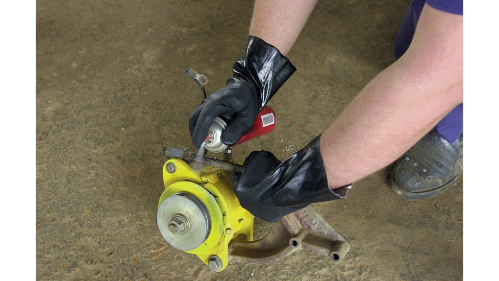 MCR Safety PVC Coated Work Gloves, Double Dipped with Sandy PVC, Soft Interlock Lining, 14in Length, Black, Large, 6524S