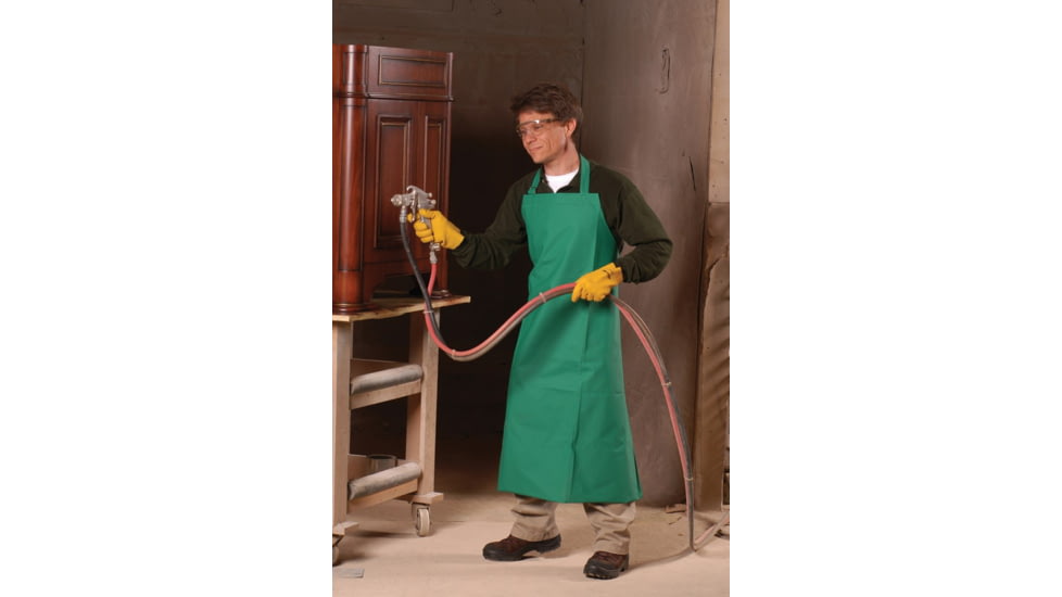 MCR Safety PVC Poly Apron, .45 mm Thickness, Sewn Edges, Green, One Size, 368R5