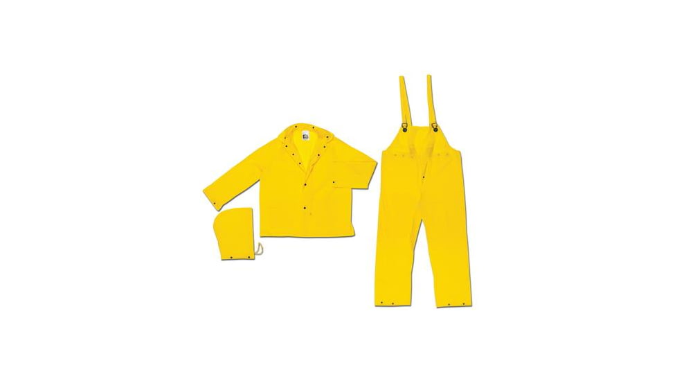 MCR Safety Rainsuit Pvc 1PLY Yellow 4X O703X4