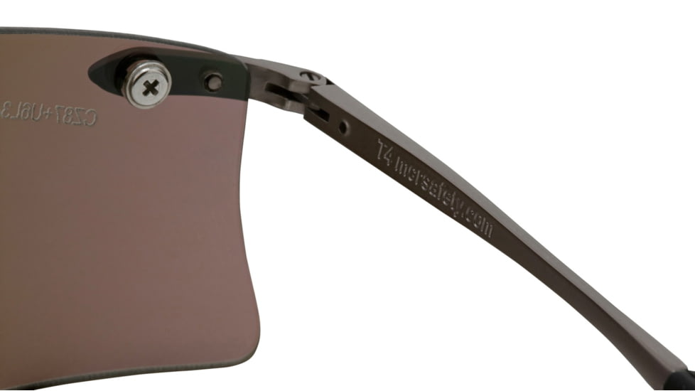 MCR Safety Rubicon T4 Series Safety Glasses with Lens Curved Frameless Lens Design, Emerald Mirror, One Size, T411G