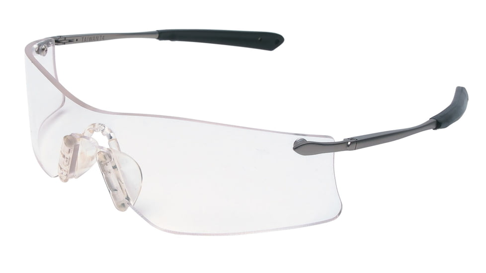 MCR Safety Rubicon T4 Series Safety Glasses with Lens UV-AF Anti-Fog Coating Curved Frameless Lens Design, Clear, One Size, T4110AF