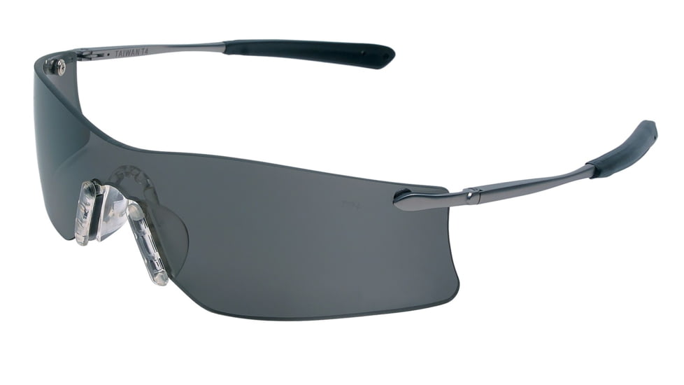 MCR Safety Rubicon T4 Series Safety Glasses with Lens UV-AF Anti-Fog Coating Curved Frameless Lens Design, Gray, One Size, T4112AF