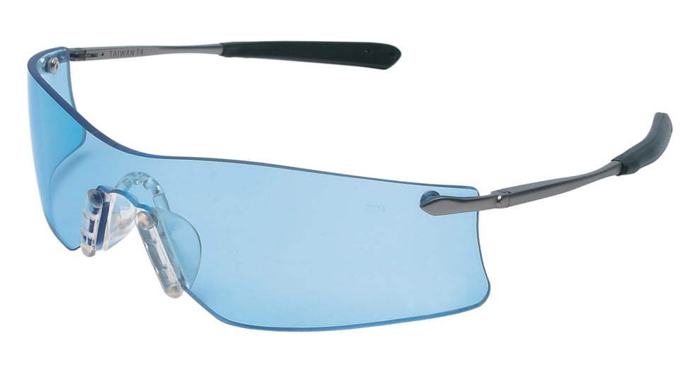 MCR Safety Rubicon T4 Series Safety Glasses with Lens UV-AF Anti-Fog Coating Curved Frameless Lens Design, Light Blue, One Size, T4113AF