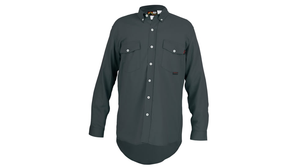 MCR Safety S1GX2T Flame Resistant Long Sleeve Work Shirt, 100% Cotton, Gray, 2X, S1GX2T