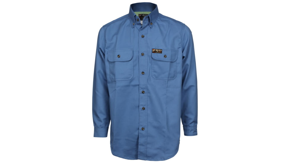 MCR Safety SBS2006L Summit Breeze Flame Resistant Shirt, 7oz 100% Cotton, with Vented Underarms and Back, CAT 2, Medium Blue, L, SBS2006L