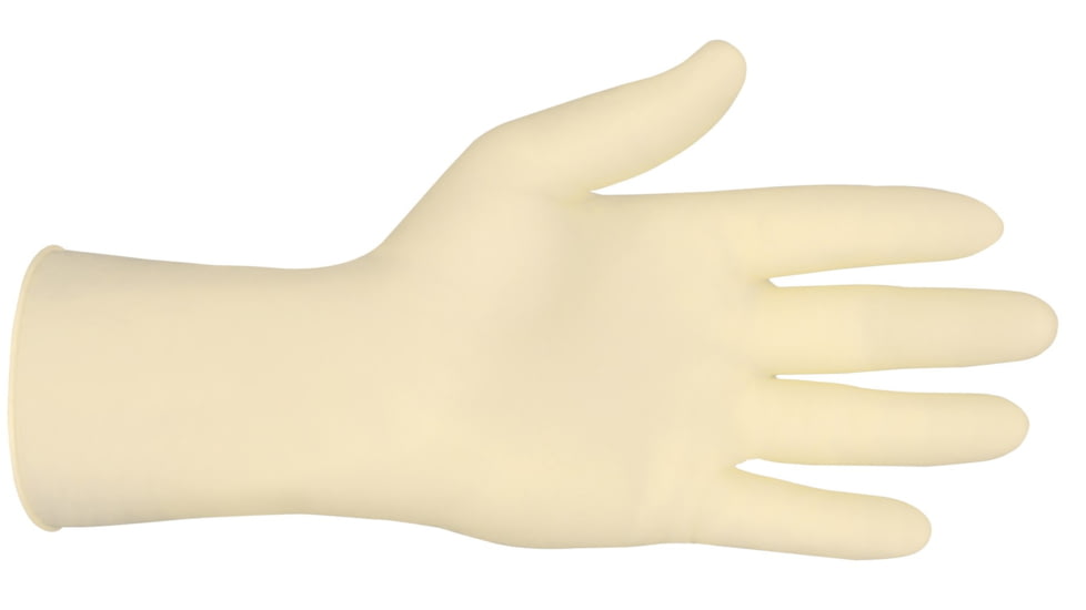 MCR Safety SensaTouch Disposable Latex Gloves, Powder Free Industrial Food Service Grade, 9.5in Length, 5 mil in Thickness, White, Large, 5055L