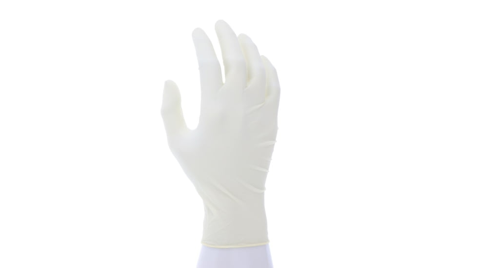 MCR Safety SensaTouch Disposable Latex Gloves, Powder Free Industrial Food Service Grade, 9.5in Length, 5 mil in Thickness, White, Large, 5055L