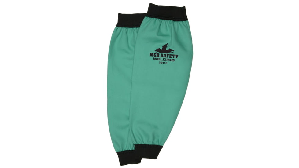 MCR Safety Sleeve, Limited Flammibility 100% Treated 9 oz. Cotton, 18in, Elastic Wrist, Green, One Size, 39418