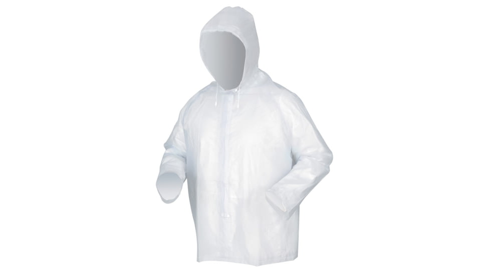 MCR Safety Squall Series 2 Piece Waterproof Clear Rain Suit - Rain Jacket with Attached Hood, Elastic Waist Rain Pants, .20mm PVC, Clear, XL, O722XL