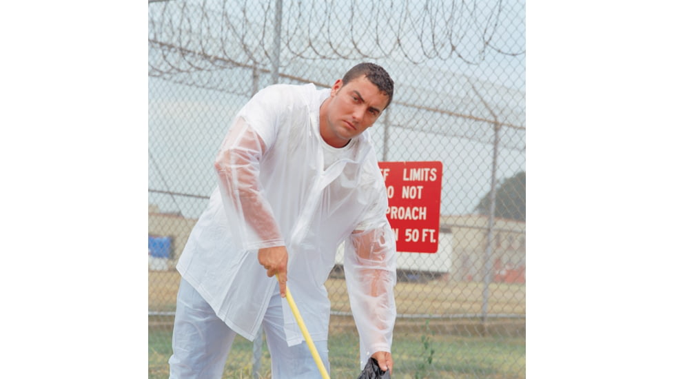 MCR Safety Squall Series 2 Piece Waterproof Clear Rain Suit - Rain Jacket with Attached Hood, Elastic Waist Rain Pants, .20mm PVC, Clear, XL, O722XL