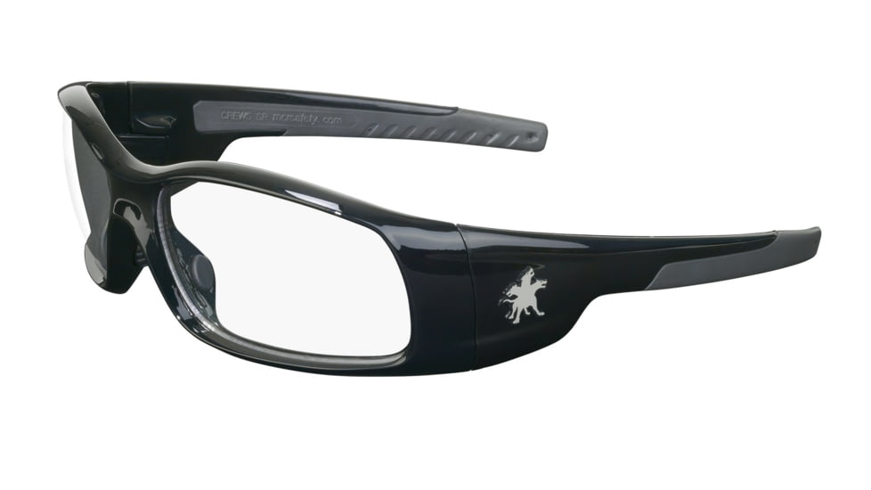 MCR Safety SR110 Swagger SR1 Series Safety Glasses, Soft Non-Slip Nose Piece and Temples, Clear, One Size, SR110