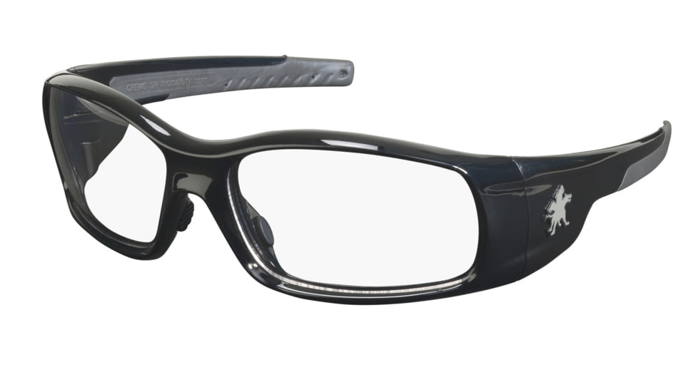 MCR Safety SR110 Swagger SR1 Series Safety Glasses, Soft Non-Slip Nose Piece and Temples, Clear, One Size, SR110