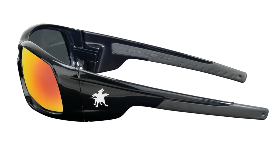 MCR Safety SR11R Swagger SR1 Series Safety Glasses, Soft Non-Slip Nose Piece and Temples, Fire Mirror, One Size, SR11R