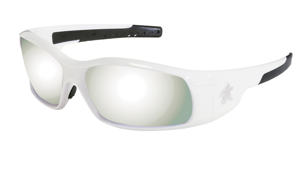 MCR Safety SR127 Swagger SR1 Series Safety Glasses, Soft Non-Slip Nose Piece and Temples, Silver Mirror, One Size, SR127