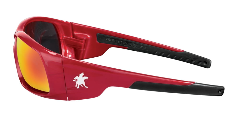 MCR Safety SR13R Swagger SR1 Series Safety Glasses, Soft Non-Slip Nose Piece and Temples, Fire Mirror, One Size, SR13R