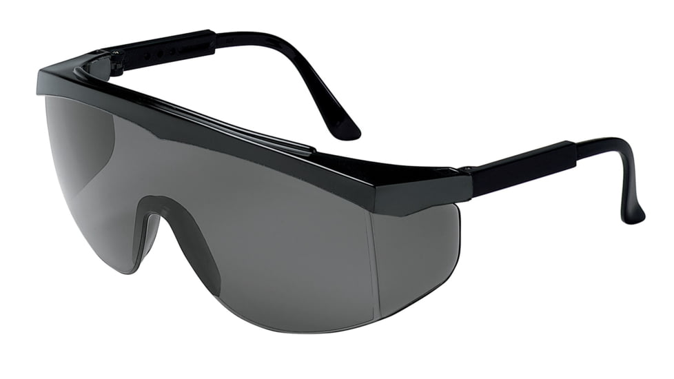 MCR Safety ST1 Series Safety Glasses, Wrap-Around Lens Design with Built-In Side Shields, Gray, One Size, SS112