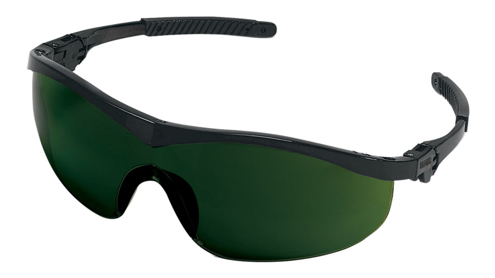 MCR Safety ST1 Series Welding Filter Shade 5.0 Dark Safety Glasses, Non-Slip Temple Grips, Green Filter 5.0, One Size, ST1150