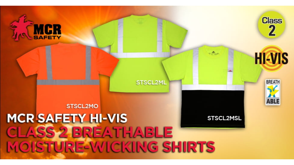 MCR Safety STSCL2MLM Hi Vis Safety Work T-Shirts, Soft Poly Birdseye Mesh, Short Sleeve and Tagless Design, ANSI 107 Type R Class 2, Fluorescent Lime, M, STSCL2MLM