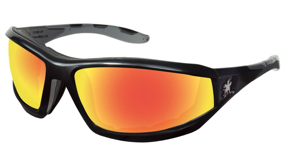 MCR Safety Swagger RP2 Series Safety Glasses, Foam Lined Lenses, Fire Mirror, One Size, RP21R
