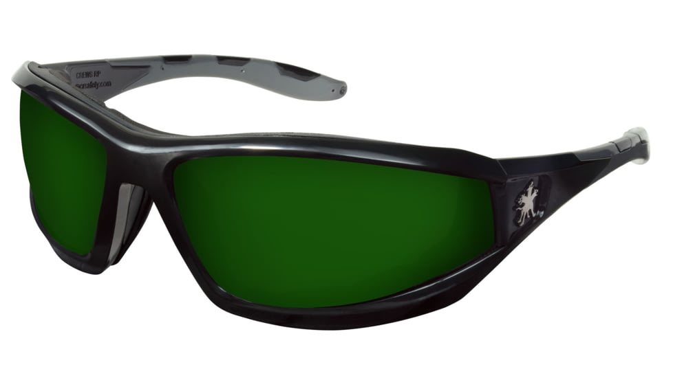 MCR Safety Swagger RP2 Series Welding Filter Shade 5.0 Dark Safety Glasses, Foam Lined Lenses, Green Filter 5.0, One Size, RP2150