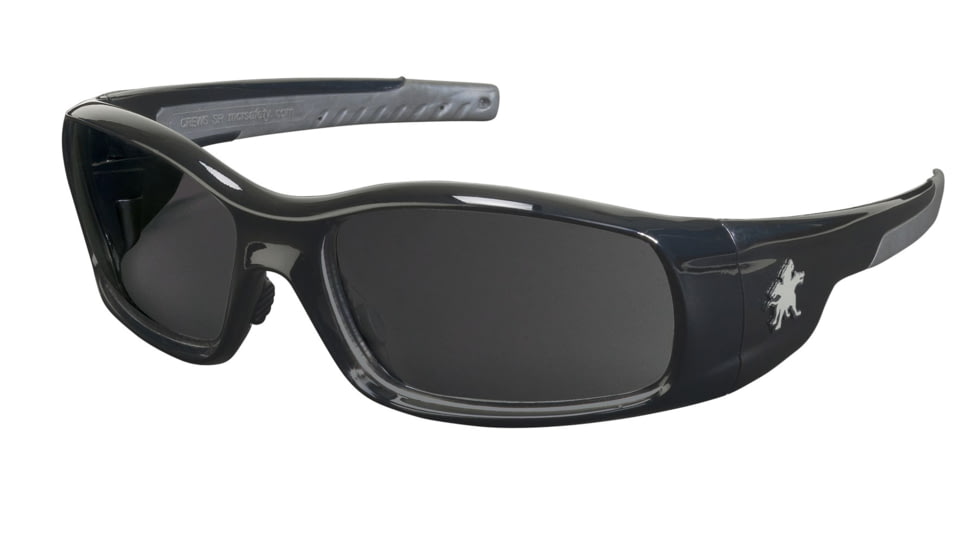 MCR Safety Swagger SR1 Series Safety Glasses, Soft Non-Slip Nose Piece and Temples, Gray, One Size, SR112