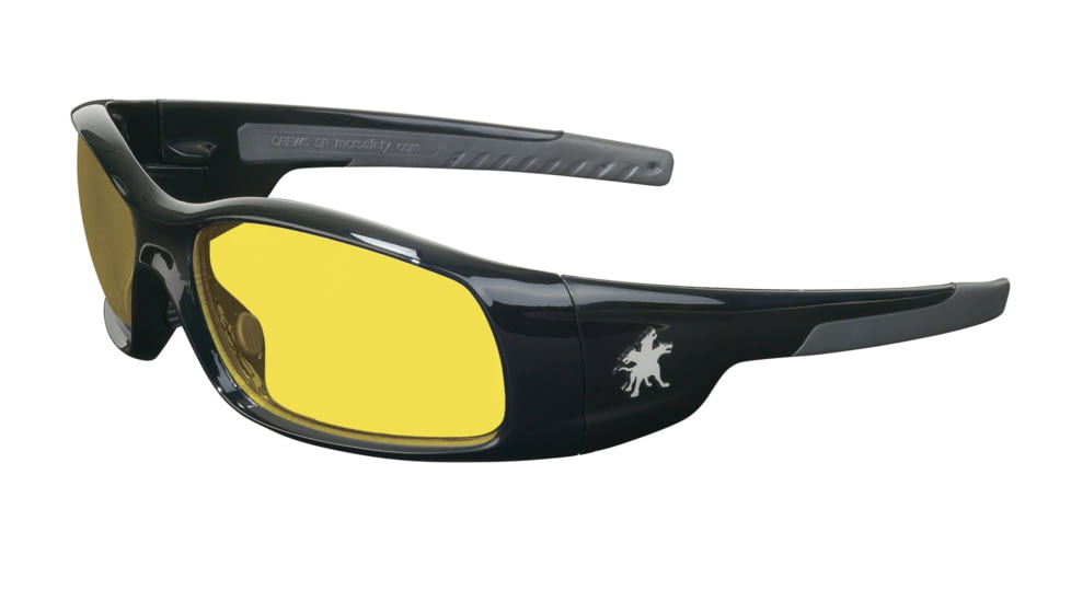 MCR Safety Swagger SR1 Series Safety Glasses with Polarized Lenes, Soft Non-Slip Nose Piece and Temples, Amber, One Size, SR114