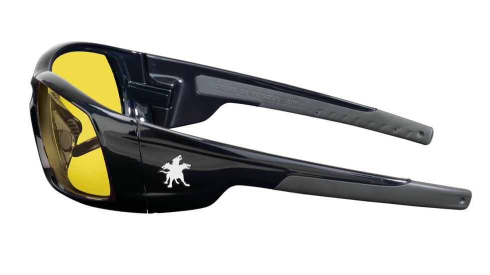MCR Safety Swagger SR1 Series Safety Glasses with Polarized Lenes, Soft Non-Slip Nose Piece and Temples, Amber, One Size, SR114