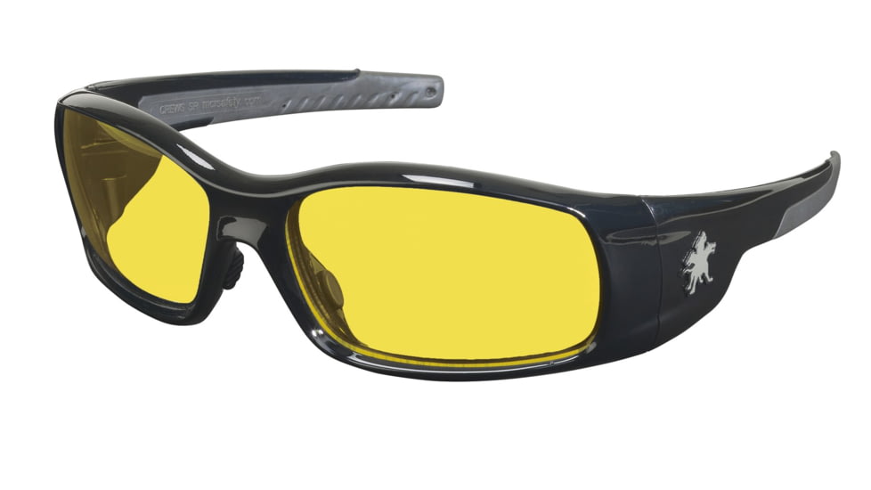 MCR Safety Swagger SR1 Series Safety Glasses with Polarized Lenes, Soft Non-Slip Nose Piece and Temples, Amber, One Size, SR114