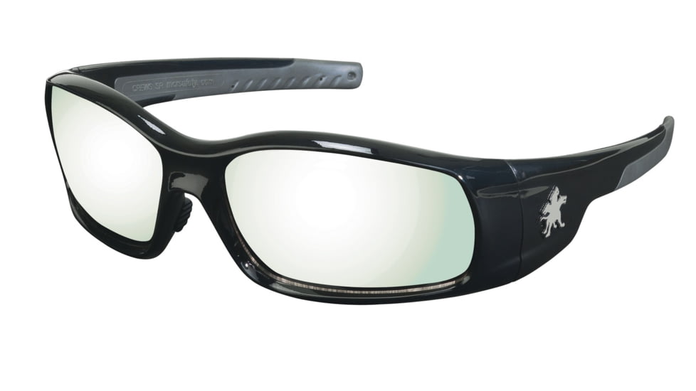 MCR Safety Swagger SR1 Series Safety Glasses with UV-AF Anti-Fog Coating, Soft Non-Slip Nose Piece and Temples, I/O Clear Mirror, One Size, SR119AF