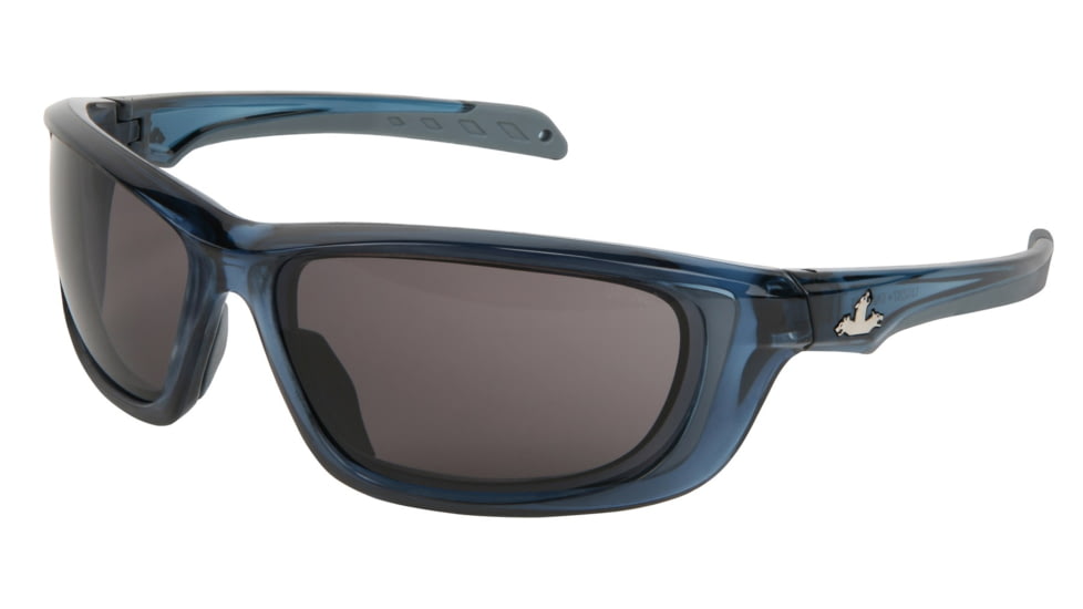 MCR Safety Swagger UD1 Series Safety Glasses, MAX3 Superior Anti-Scratch Coating, Co-Injected TPR over Polycarbonate Temples, Gray/ Crystal Blue, One Size, UD122P