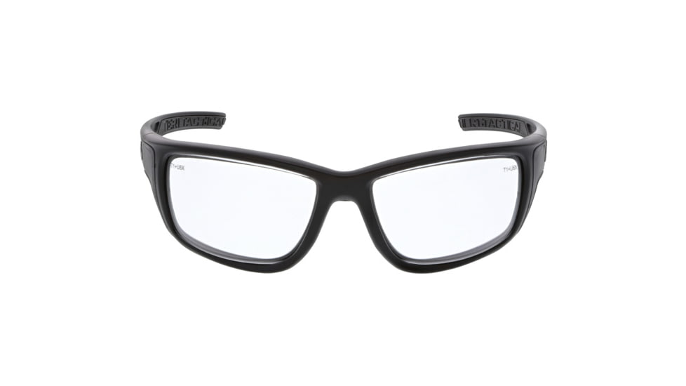 MCR Safety Tier1 T124 Tactical Gear Safety Glasses, Matte Black Frame, Clear MAX6 Superior Anti-Fog Lens, One Size, T12410P