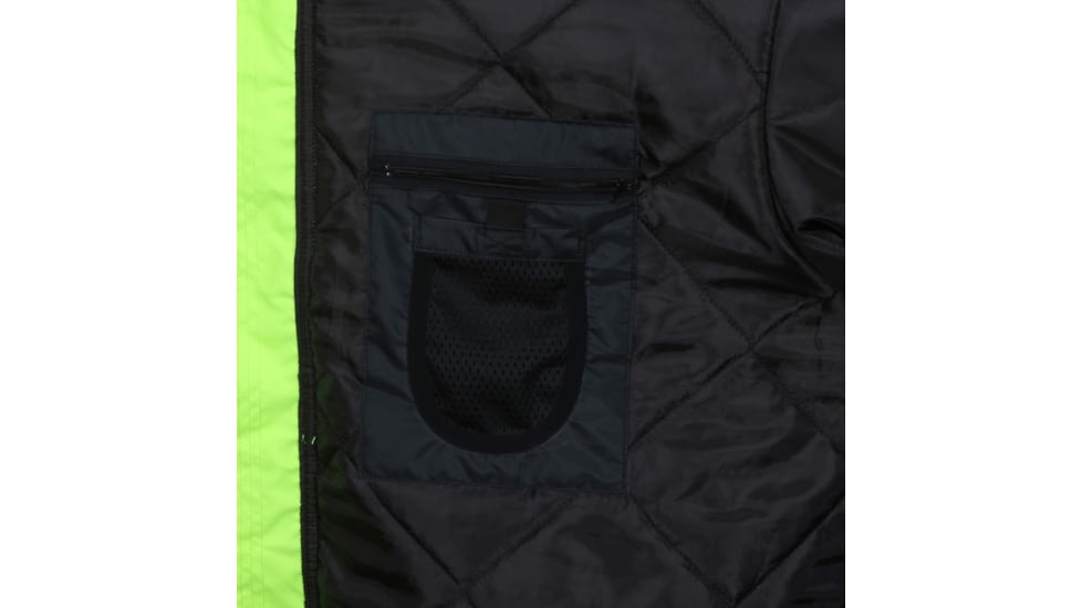 MCR Safety Two Tone Value Quilted Rain Jacket with Silver Reflective Stripes, ANSI 107 Class 3, Fluorescent Lime, S, VBBQCL3LS
