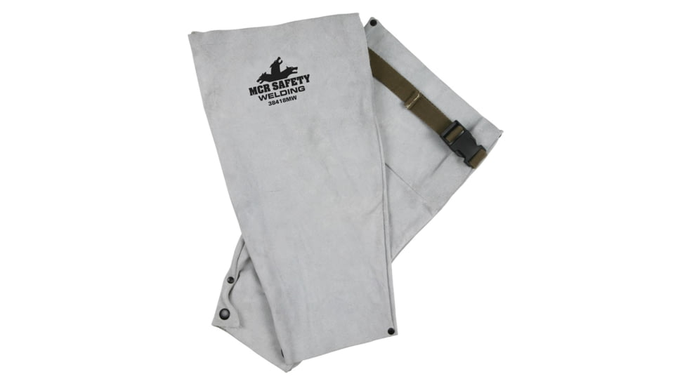 MCR Safety Welding Leather Sleeve with Snaps, 18in, Gray, One Size, 38418MW
