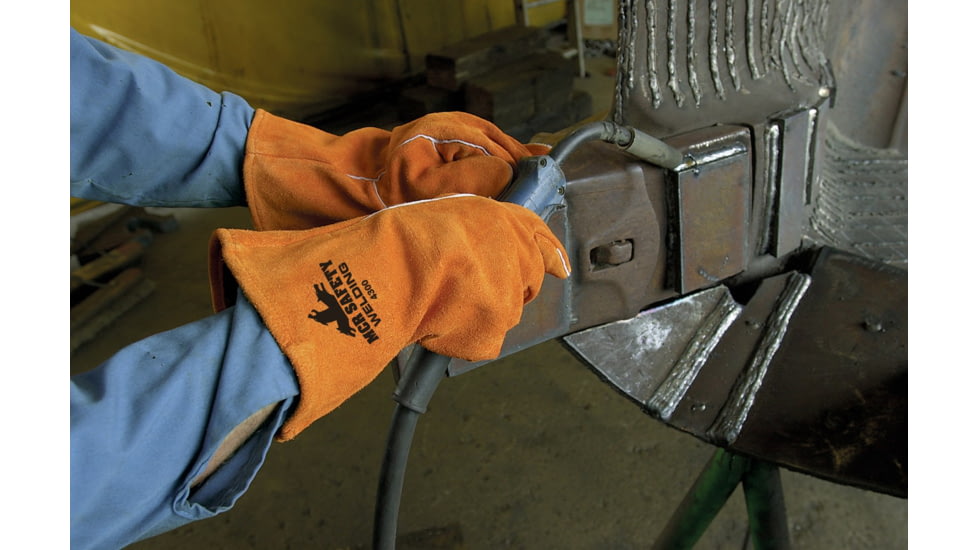 MCR Safety Welding Leather Work Gloves, Premium Shoulder Leather, Russet, X - Large, 4300