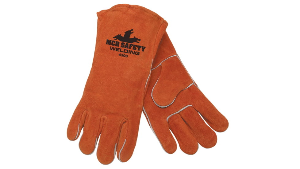 MCR Safety Welding Leather Work Gloves, Premium Shoulder Leather, Russet, X - Large, 4300
