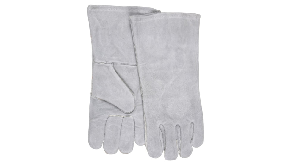 MCR Safety Welding Leather Work Gloves, Regular Grade Shoulder Leather, Cotton Lined and Wing Thumb, Gray, Small, 4152