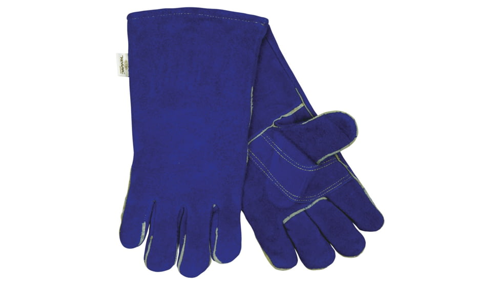 MCR Safety Welding Leather Work Gloves, Regular Shoulder Split Leather, Full Sock Jersey Lining, Blue, X - Large, 4501
