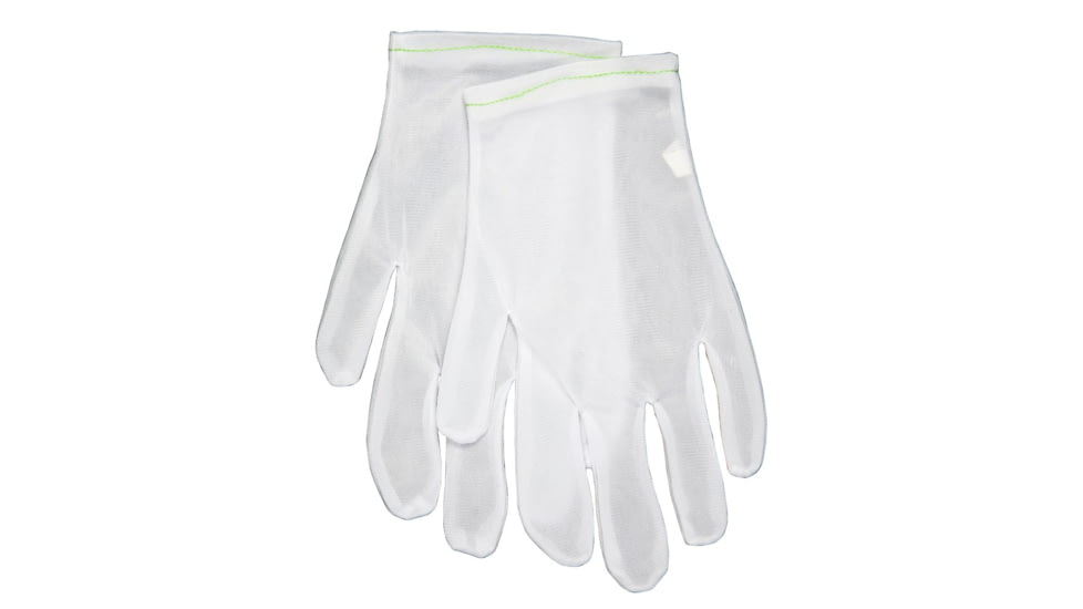 MCR Safety White Inspectors Gloves, Reversible and Hemmed, 100% Nylon, Low Lint, Straight Thumb, Ladies Sizing, White, Large, 8710L