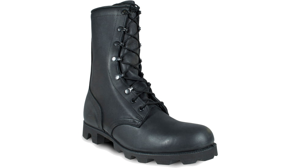 McRae Footwear All-Leather Vulcanized Combat Boot w/ Panama Outsole - Mens, Black, 12, 6189-12