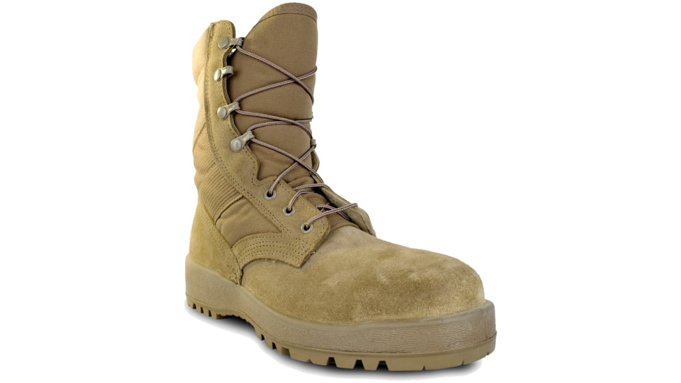 McRae Footwear Mil-Spec Hot Weather Steel-toe Boot in Coyote w/ Vibram Sierra Outsole, Coyote, 8, Wide, 8989-8W