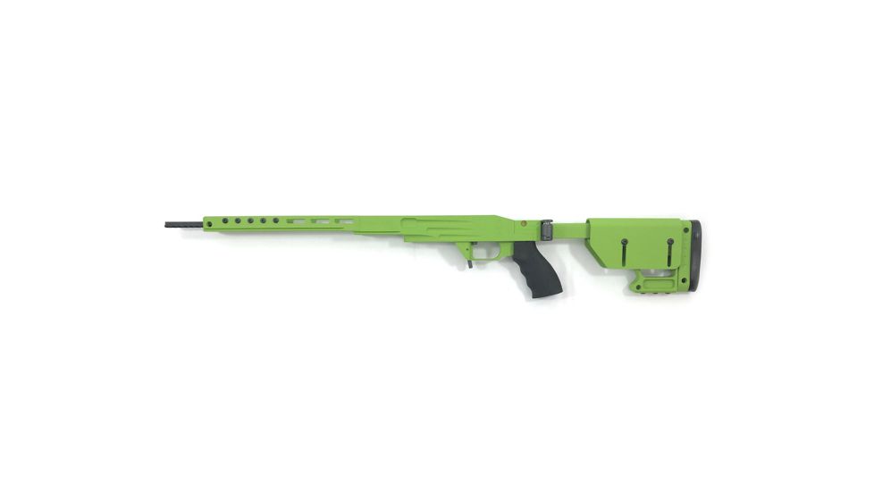 McRees Precision G10 Competition Stock System, REM700, Short Action, Side Folder, Right Hand, Zombie green, R700-SA-G10-RH-FLD-ZGRN